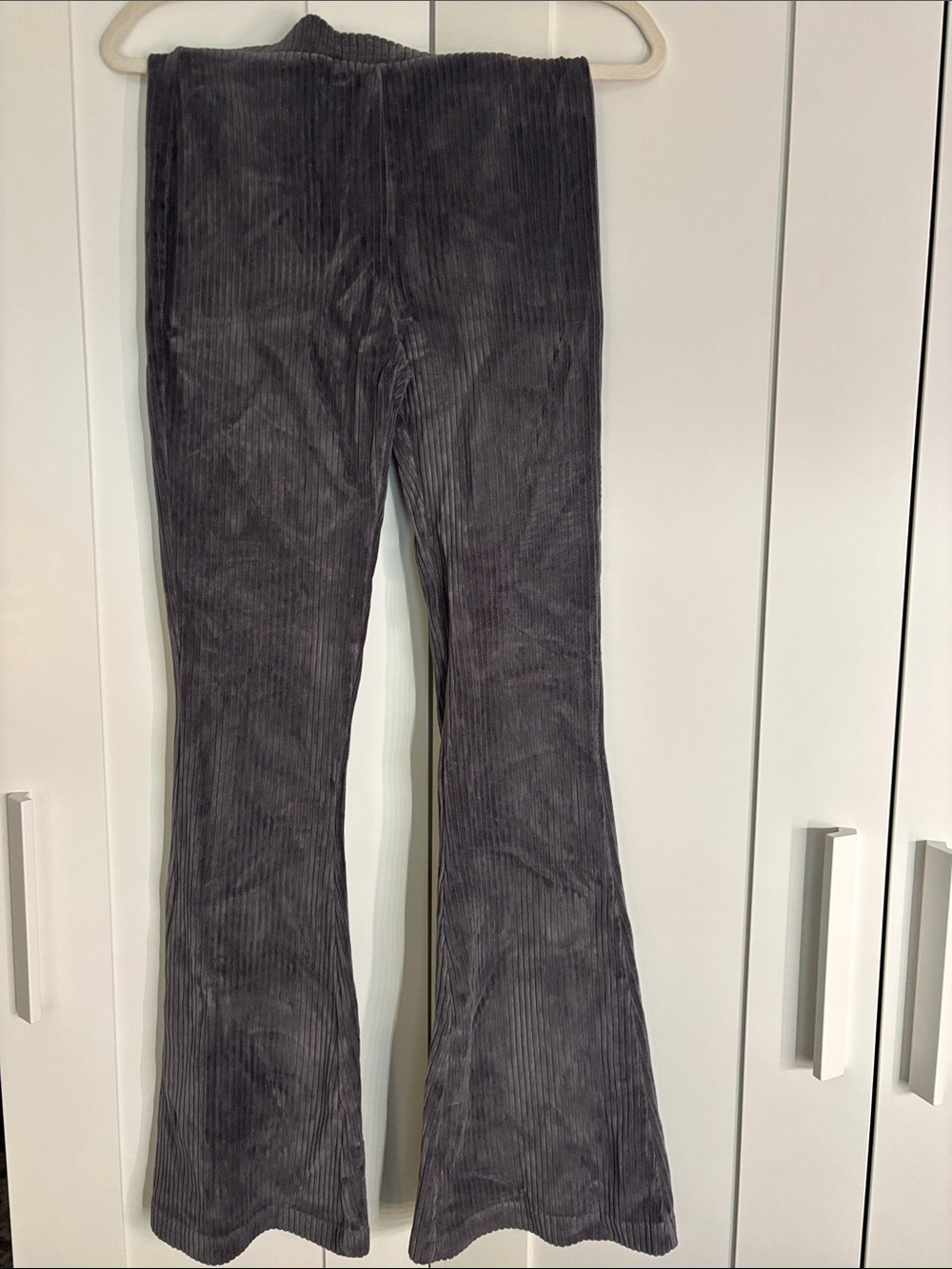 Aerie Gray Corduroy Flare Pants
